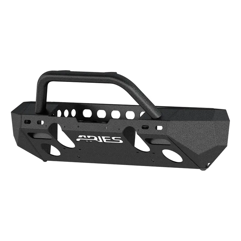 Aries 2082054 Trailchaser Black Aluminum Jeep Wrangler Jk Front Bumper With Brush Guard And Winch Mount 1