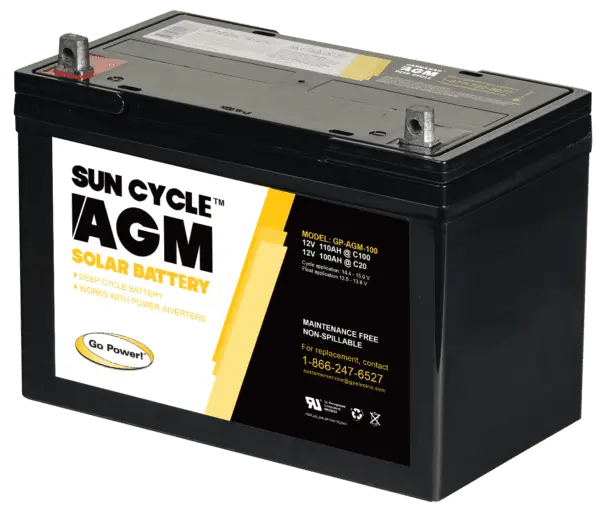 Gp-Agm-100-12V: 100 Amp Hour Agm - Group 27 - Solar Battery 12V #76285 1