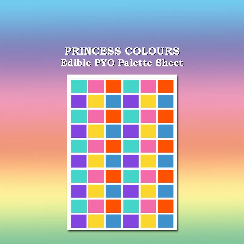 Paint Your Own Pyo Edible Princess Palettes For Cookies - Sheet Of 10 Uncut 1