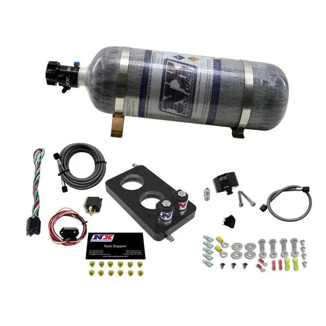 Nitrous Express 4.6L 3-Valve Plate Nitrous System – 50–150 Hp Base Tuning, Optional 200–300 Hp Jetting, Includes 12 Lb Bottle 1