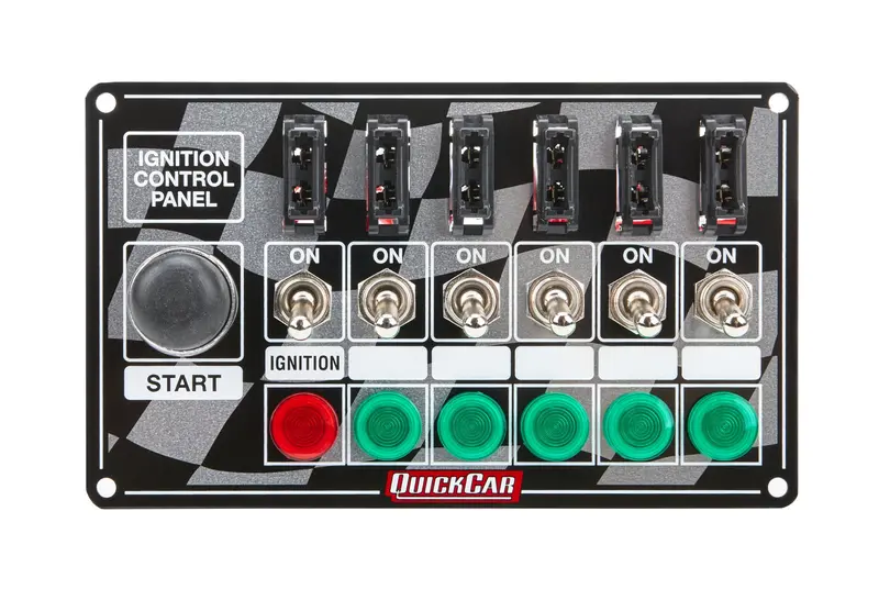 Quickcar Racing 50-164 Fused Ignition Control Panel With Start Button And Indicator Lights 1